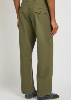 Herringbone wide-leg chino trousers