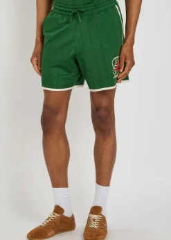 Hibiscus embroidered jersey shorts