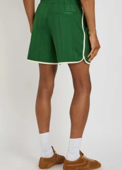 Hibiscus embroidered jersey shorts