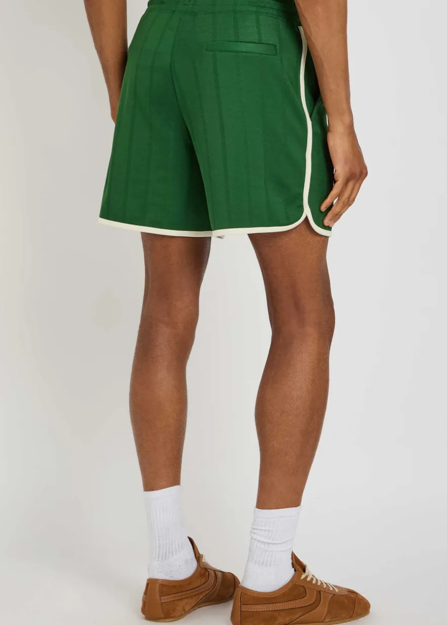 Hibiscus embroidered jersey shorts