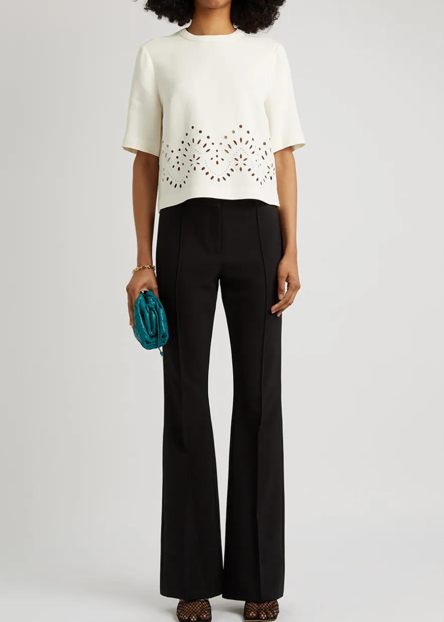 Hibiscus flared-leg trousers