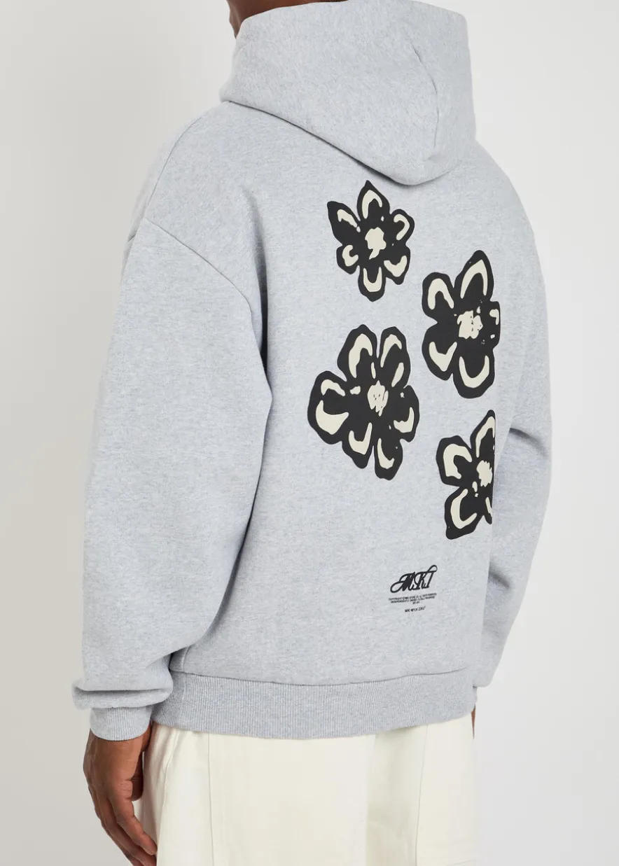 Hibiscus hooded cotton-blend sweatshirt