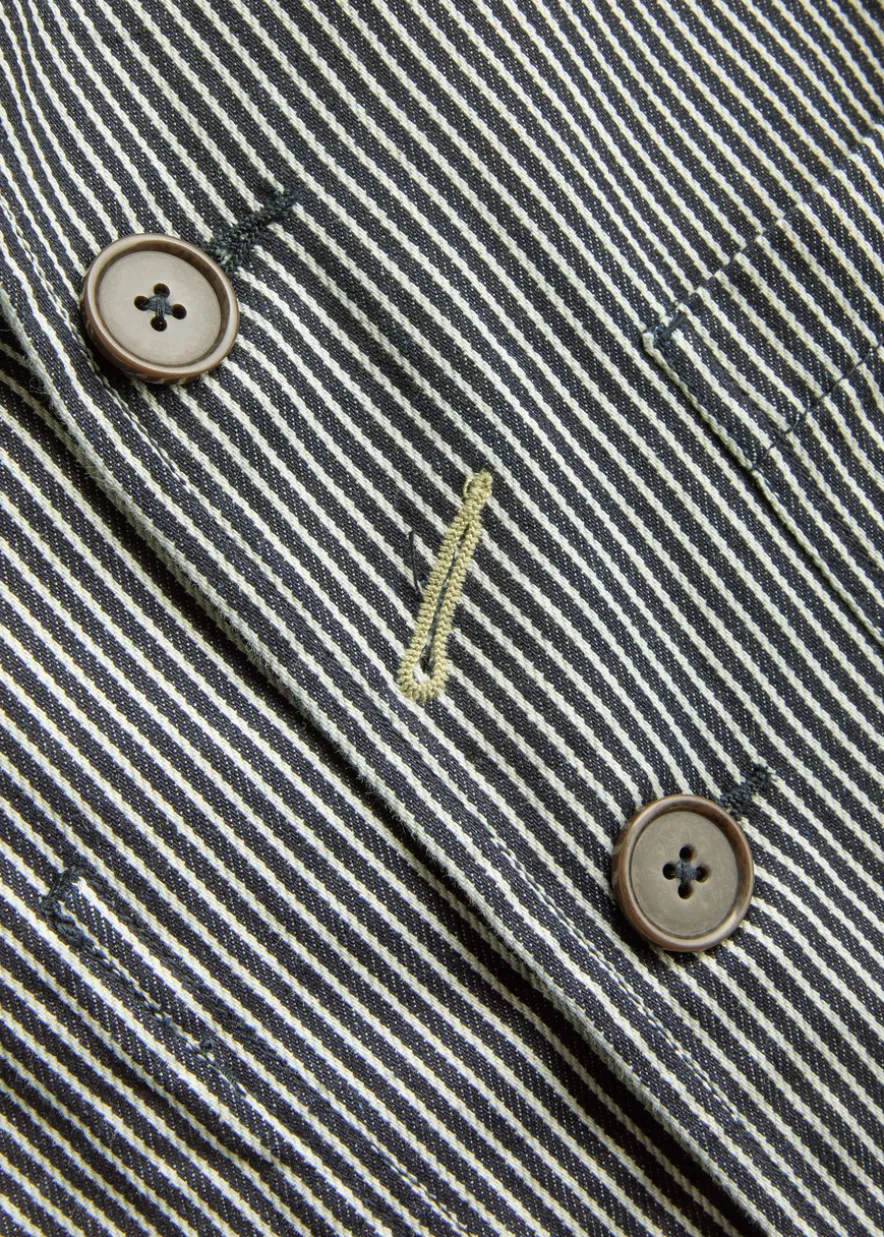 Hickory striped cotton overshirt