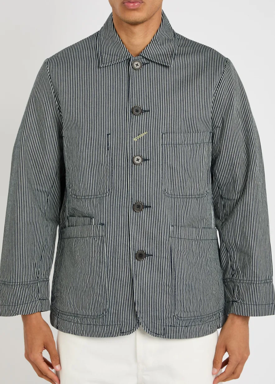 Hickory striped cotton overshirt