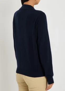 Highland wool and cashmere-blend polo top