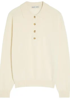 Highland wool and cashmere-blend polo top