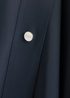 High-neck stretch-polyamide coat