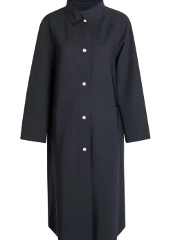 High-neck stretch-polyamide coat