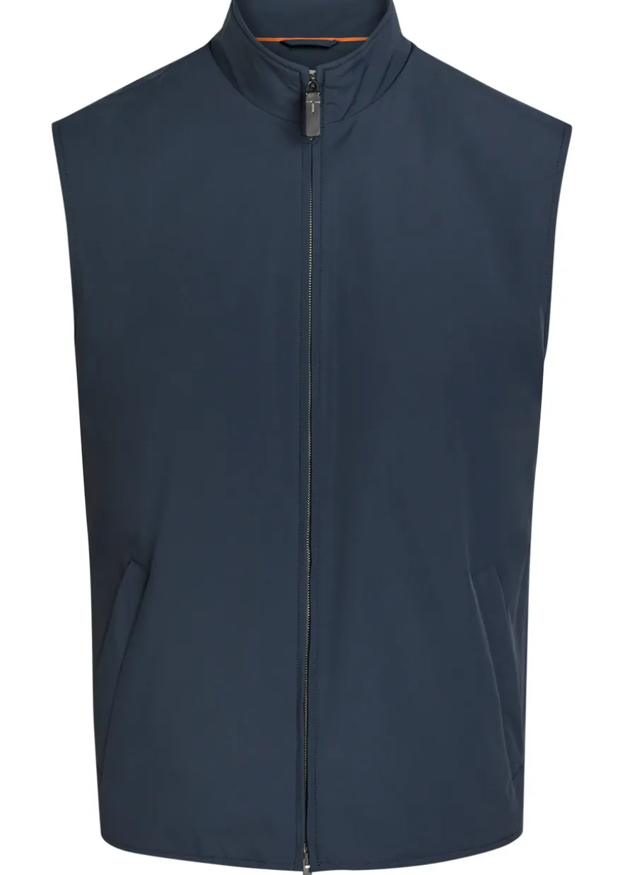 High-neck stretch-shell gilet