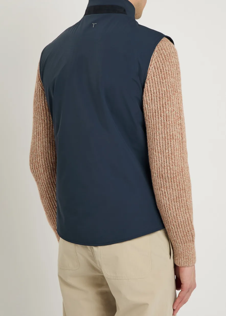 High-neck stretch-shell gilet