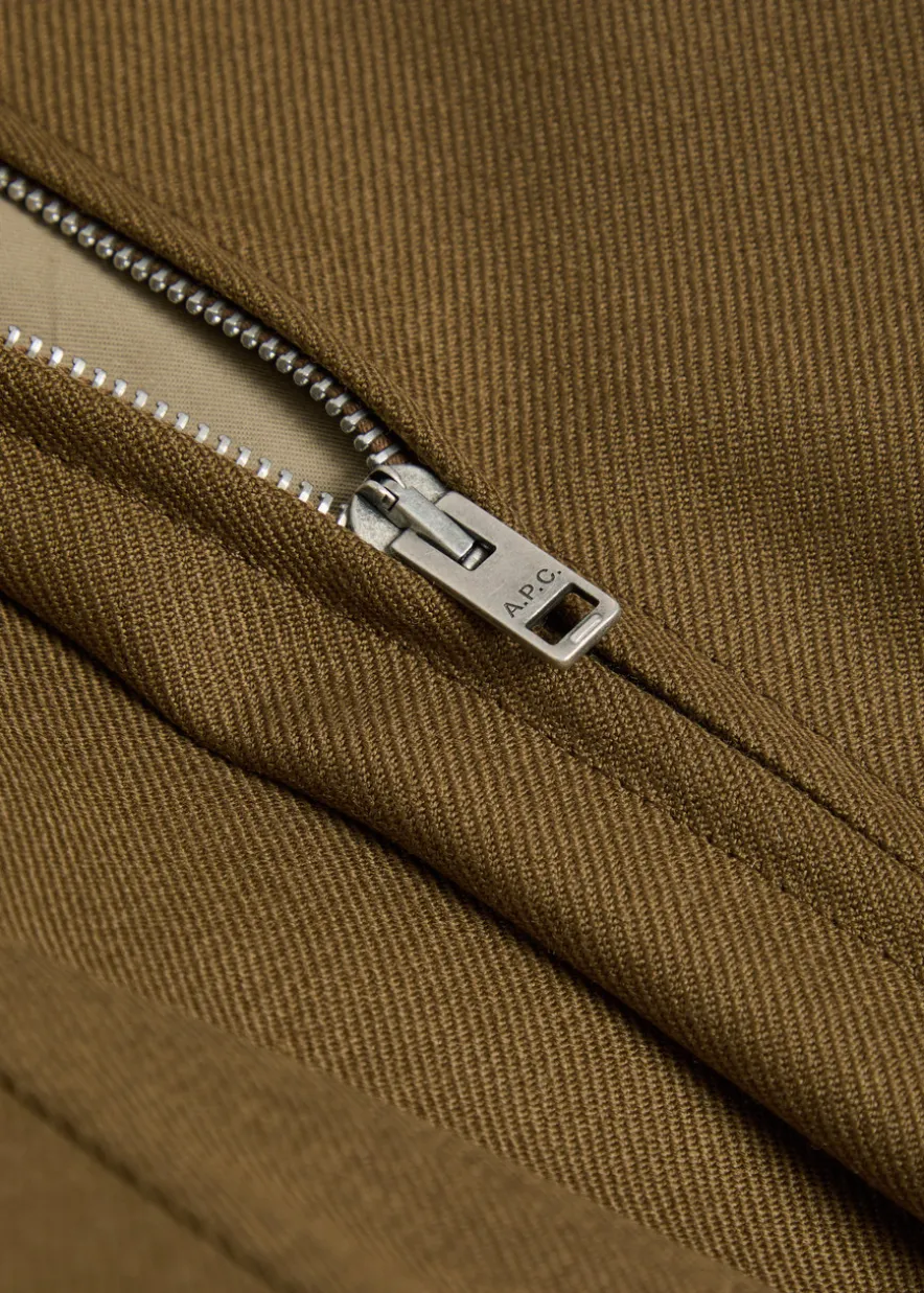 High-neck twill jacket