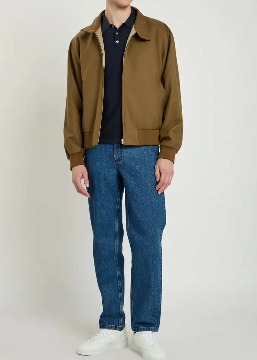 High-neck twill jacket