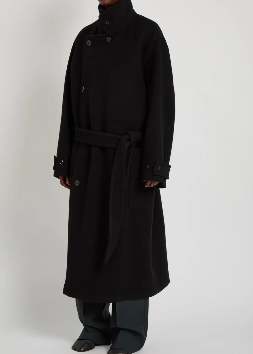High-neck wool coat