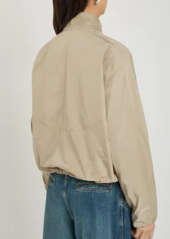 High-neck woven windbreaker jacket