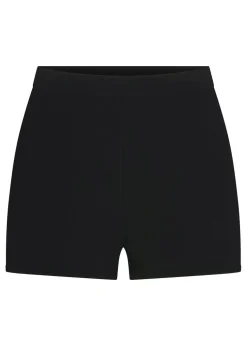 High-waisted knit shorts