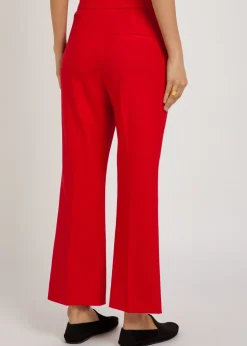 High-waisted stretch-wool trousers