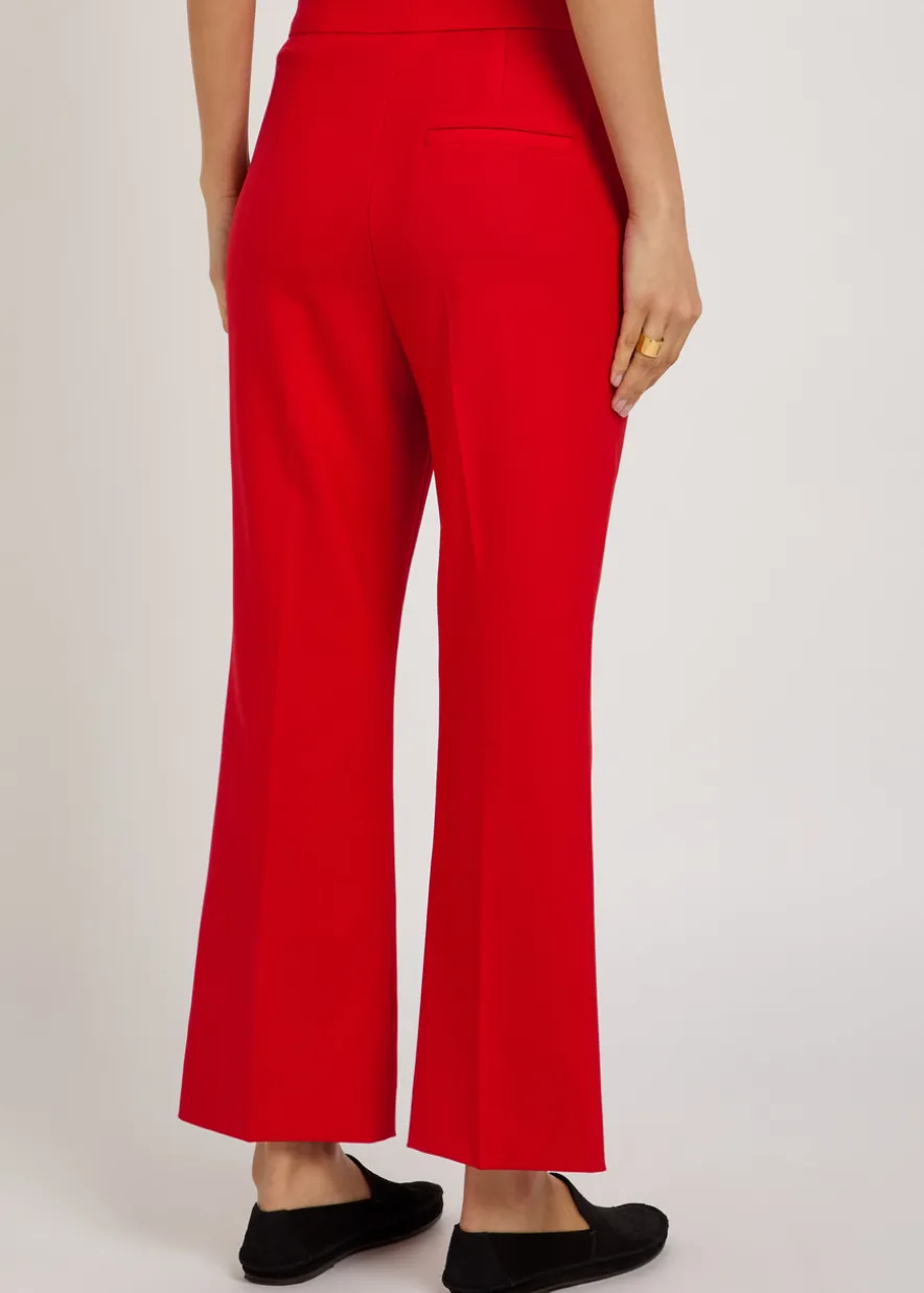 High-waisted stretch-wool trousers