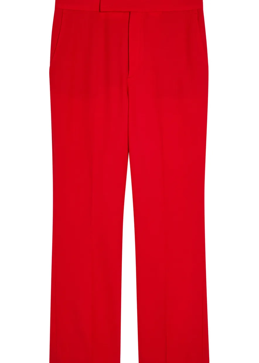 High-waisted stretch-wool trousers