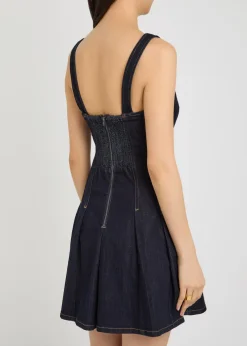 Hollis pleated denim mini dress