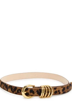 Hollyhock leopard-print calf-hair belt