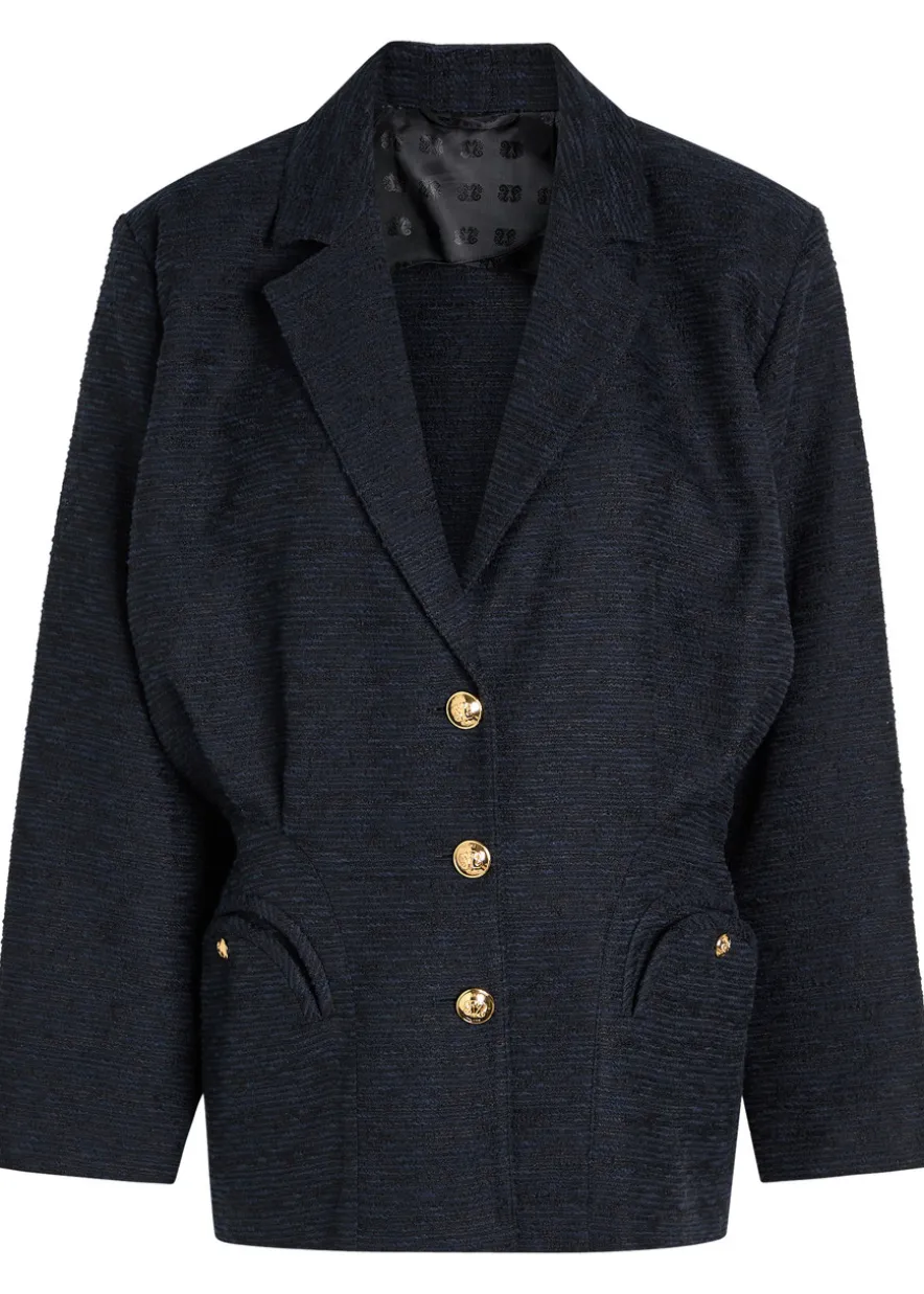 Honeybelle textured cotton-blend blazer
