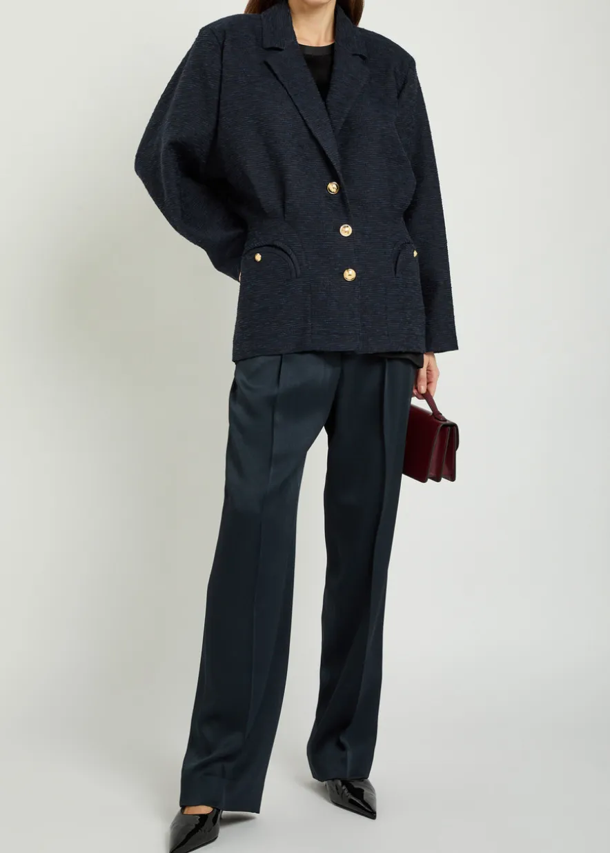 Honeybelle textured cotton-blend blazer