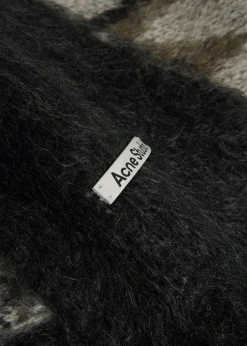 Hooded brushed mohair-blend scarf