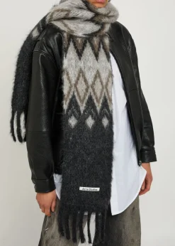 Hooded brushed mohair-blend scarf