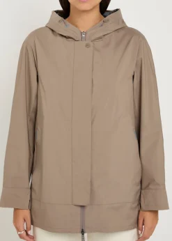 Hooded brushed shell jacket