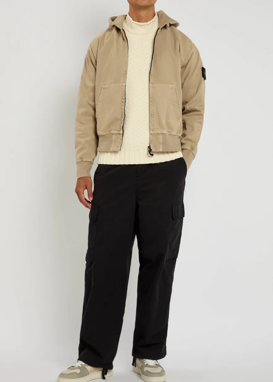 Hooded canvas work jacket
