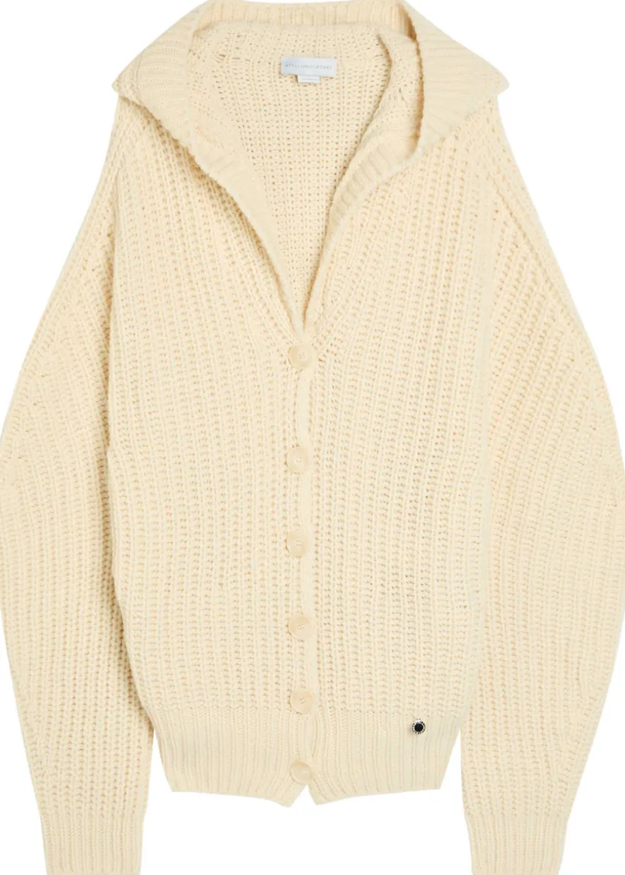 Hooded cashmere and wool-blend cardigan