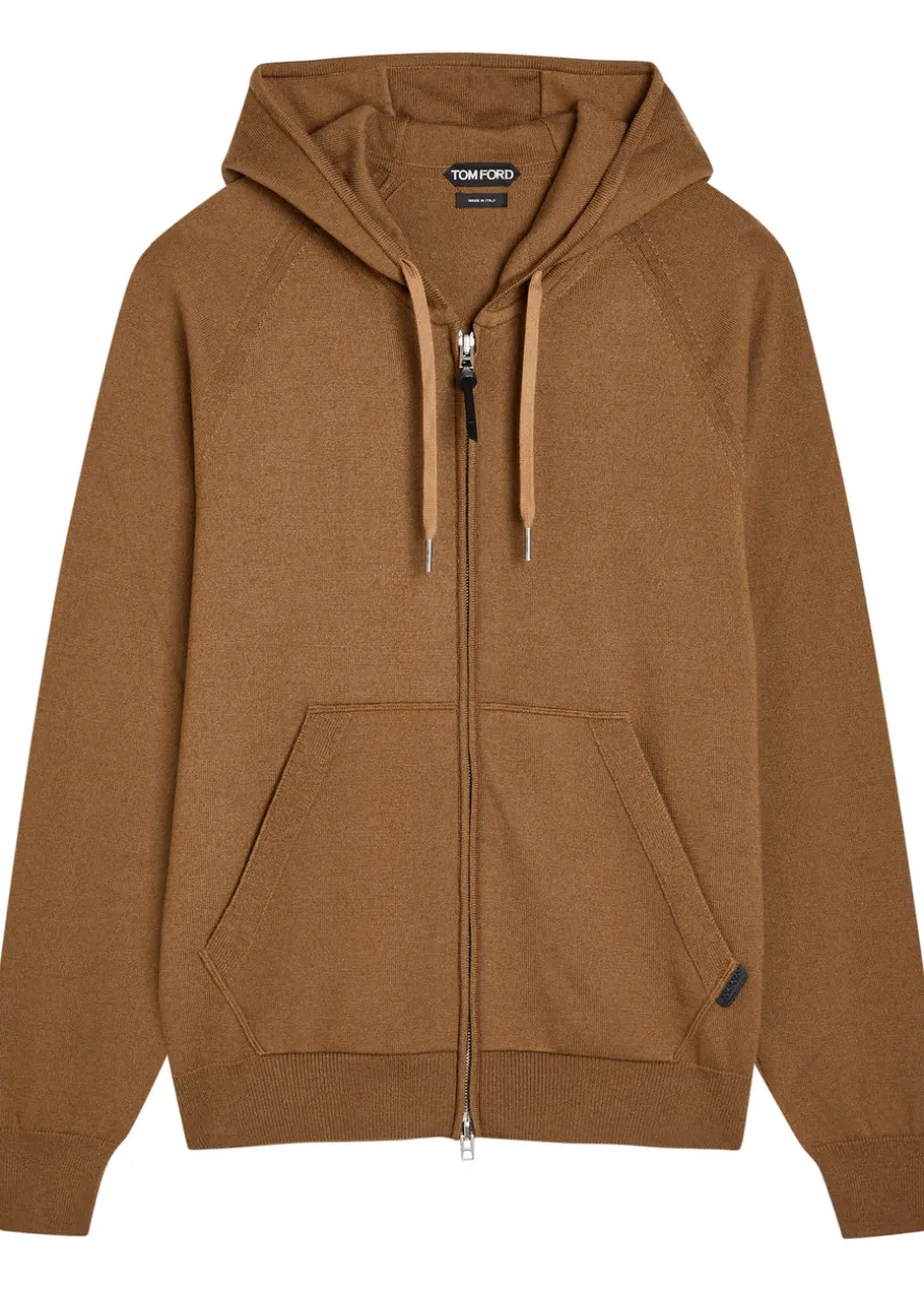 Hooded cashmere and wool-blend jumper