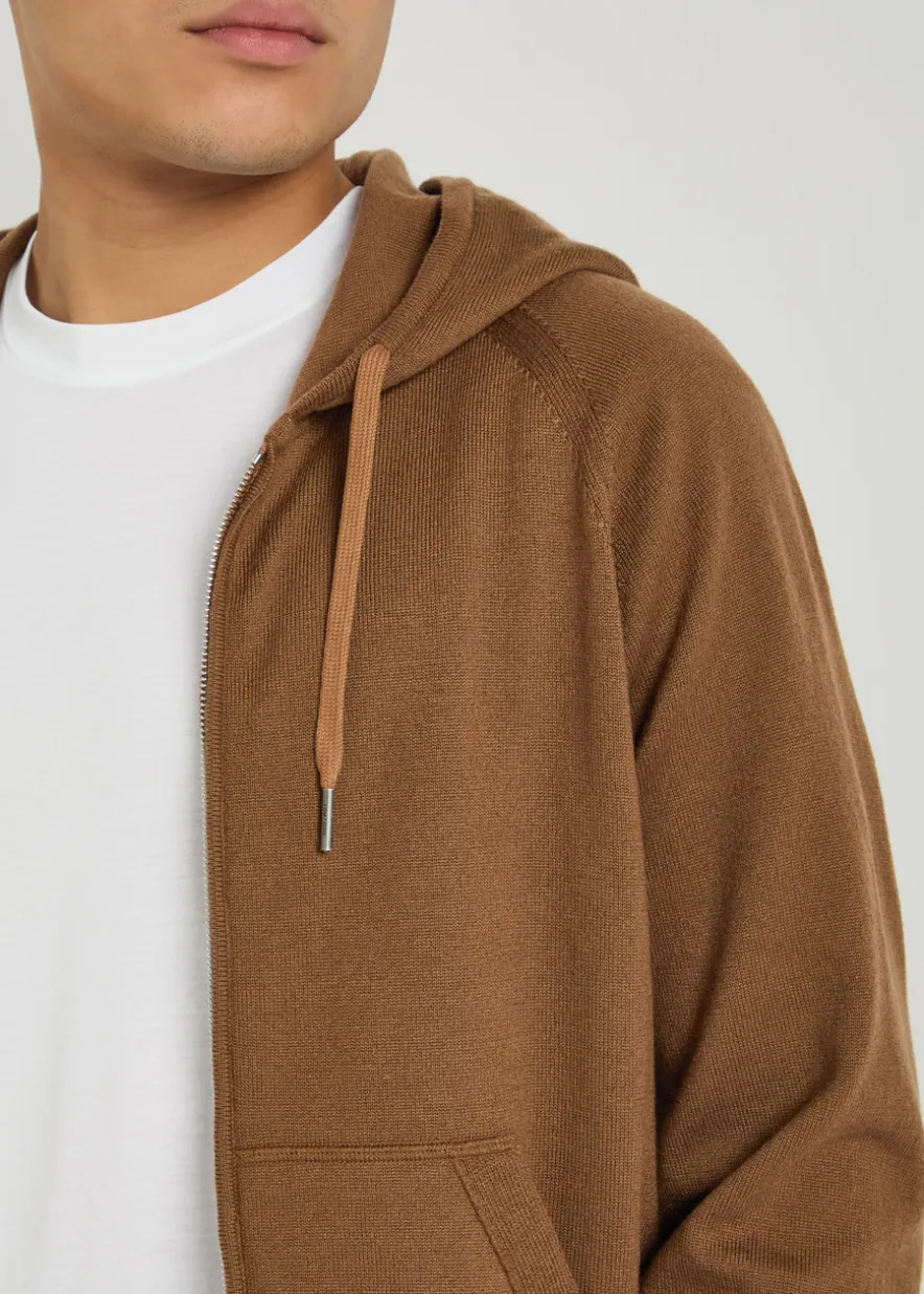Hooded cashmere and wool-blend jumper