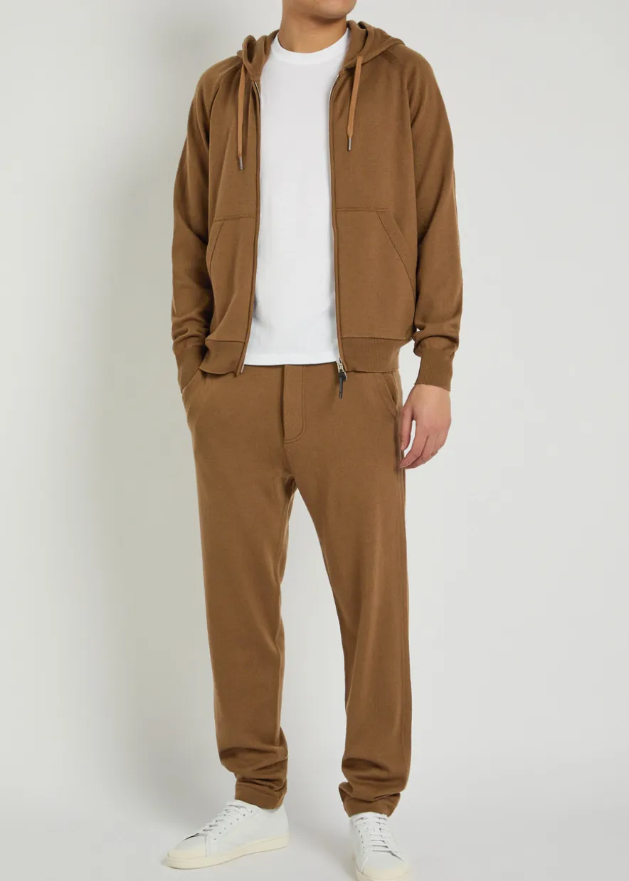 Hooded cashmere and wool-blend jumper