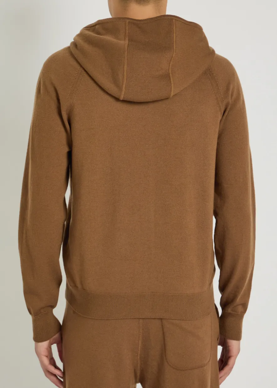 Hooded cashmere and wool-blend jumper