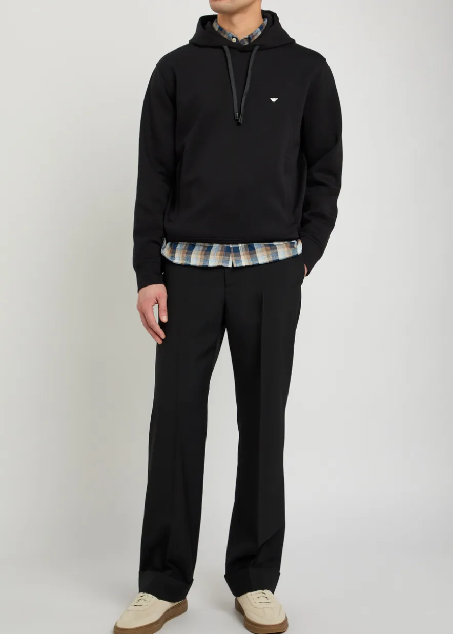 Hooded jersey sweatshirt
