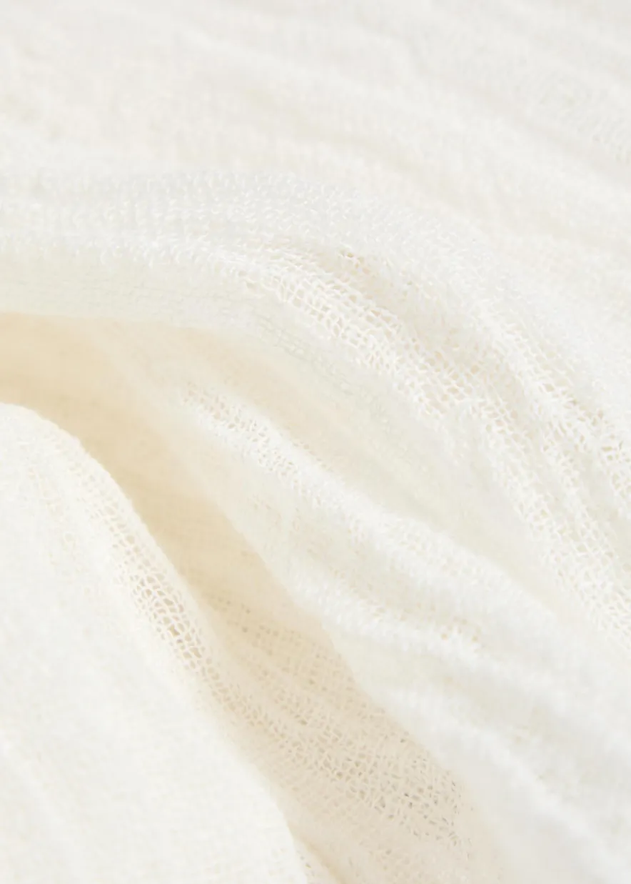 Hooded linen-blend beach cover-up