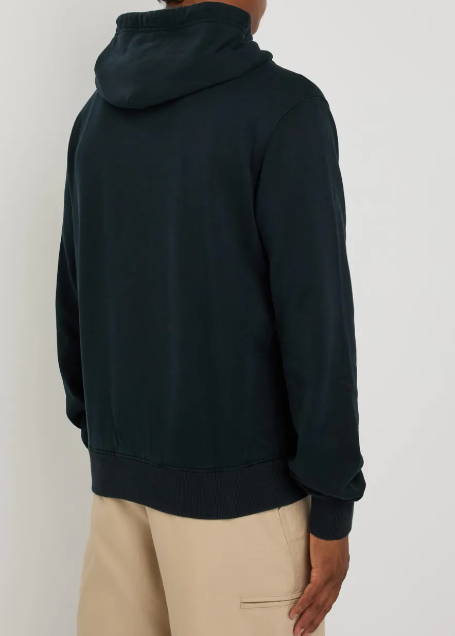 Hooded logo-embroidered cotton sweatshirt