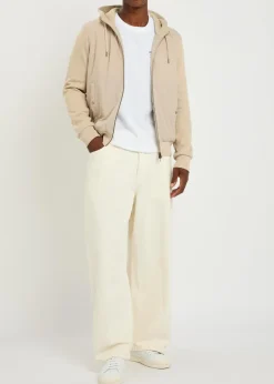Hooded padded stretch shell and cotton-knit jacket
