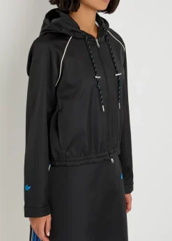 Hooded satin jacket