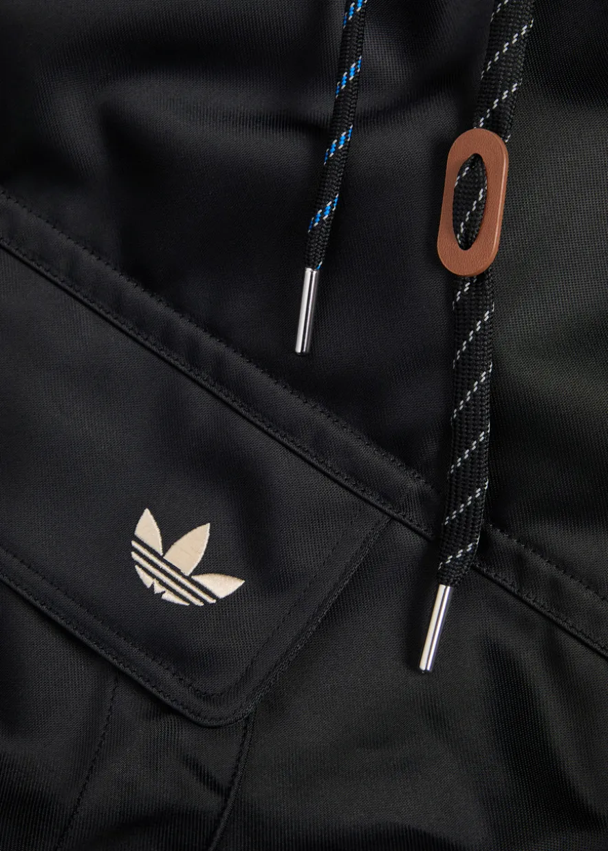 Hooded satin jacket