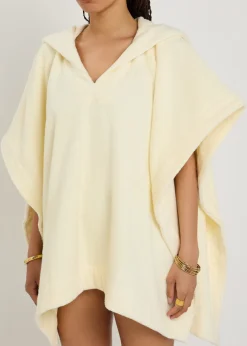 Hooded terry beach poncho