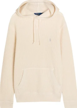 Hooded waffle-knit wool-blend jumper