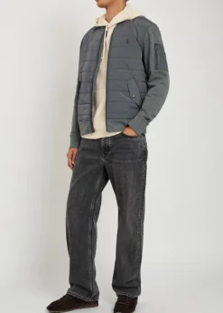Hooded waffle-knit wool-blend jumper