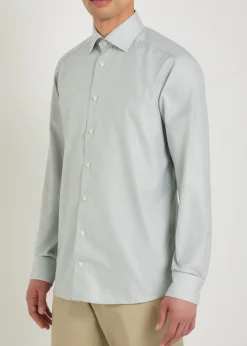 Houndstooth cotton-twill shirt