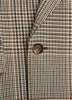 Houndstooth double-breasted wool blazer