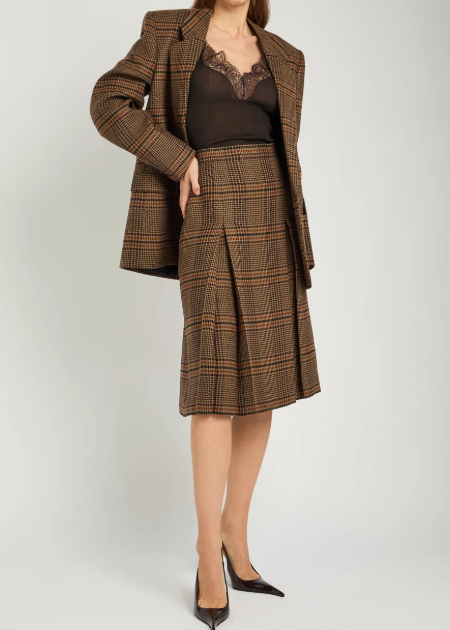 Houndstooth wool blazer