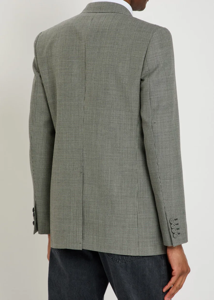 Houndstooth wool blazer
