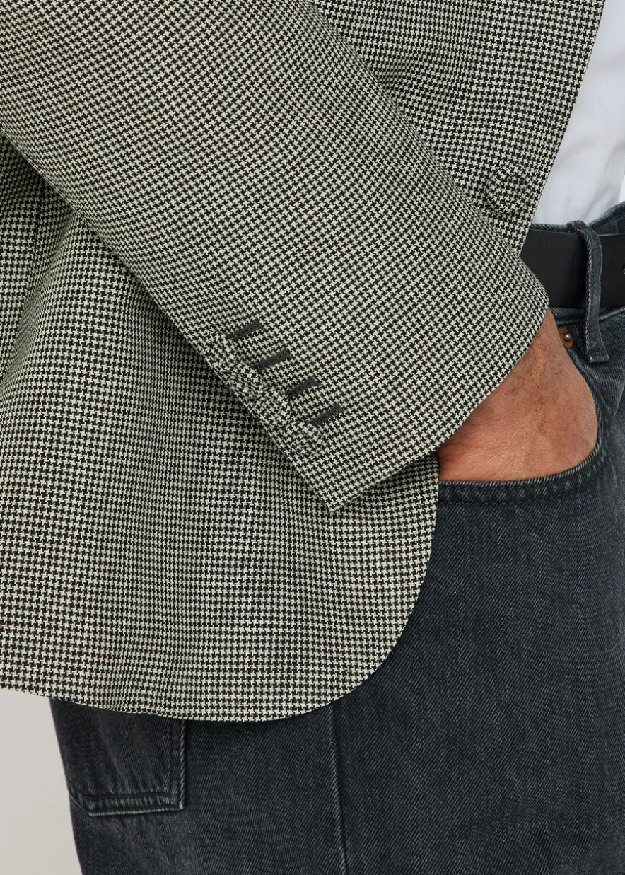 Houndstooth wool blazer