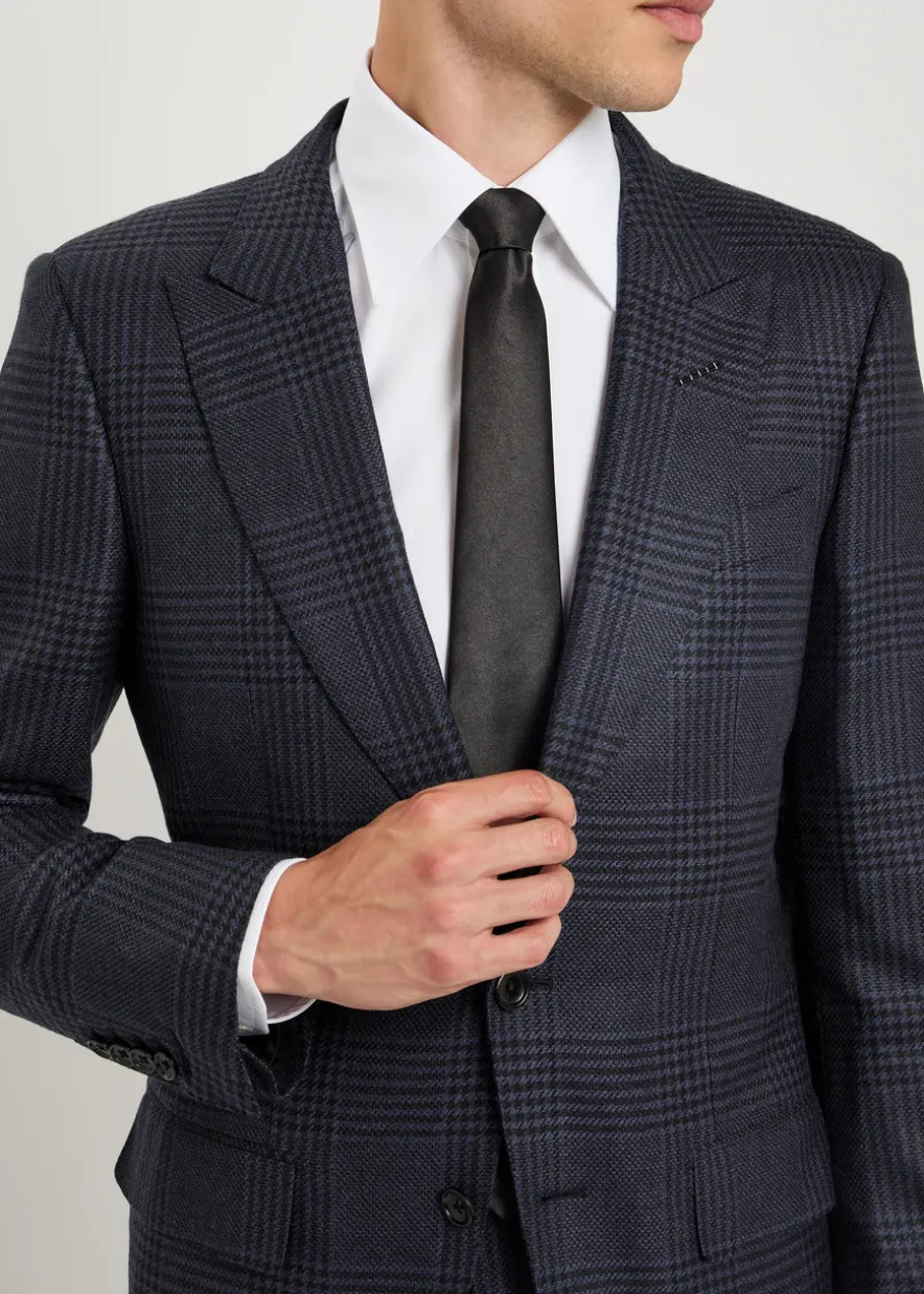 Houndstooth wool blazer